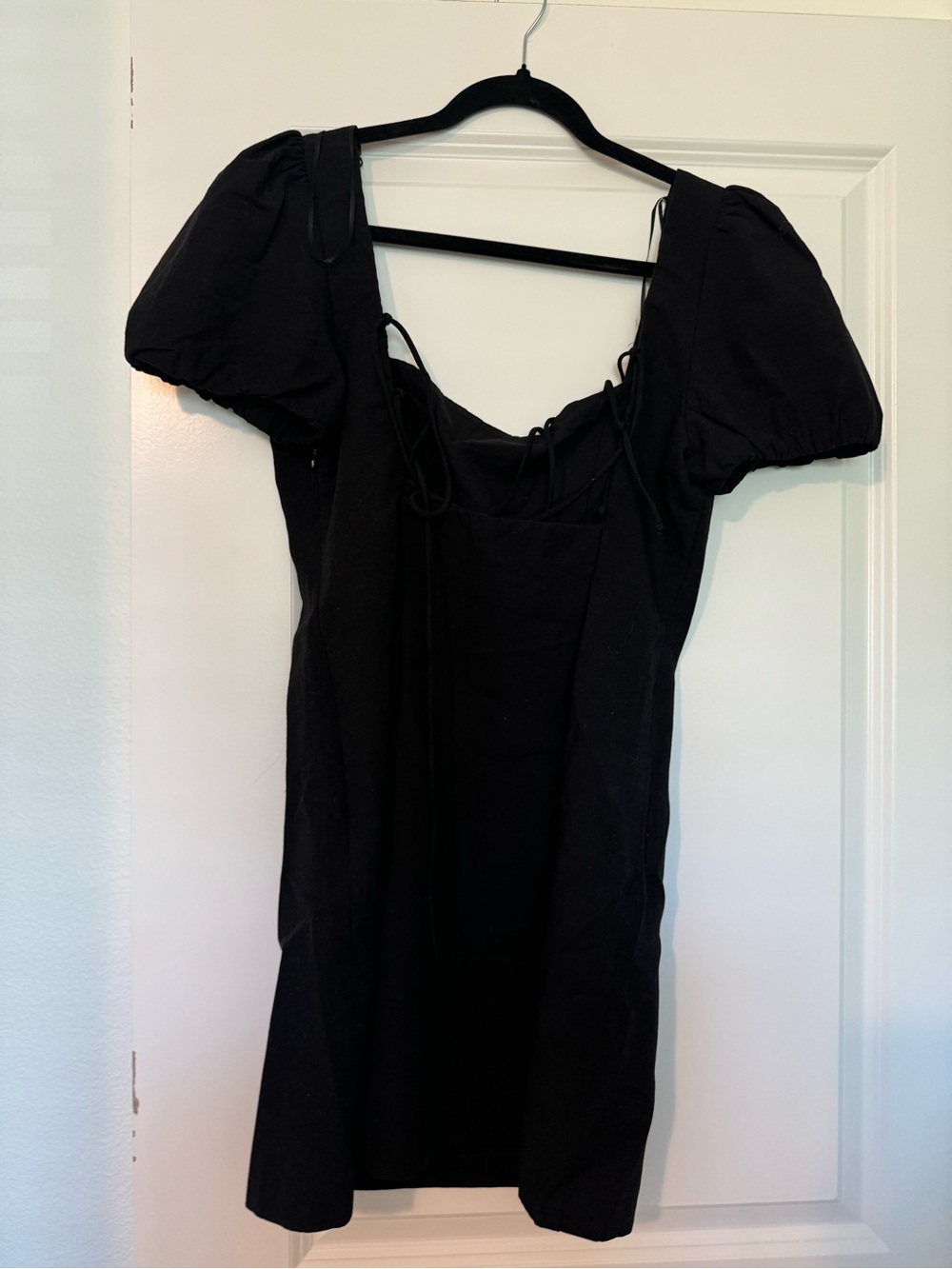 Zara Black Puff Sleeve Mini Dress